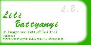 lili battyanyi business card